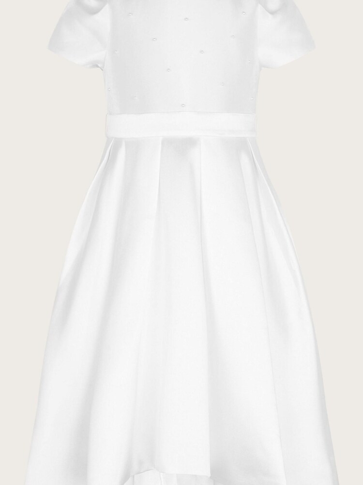 Monsoon White Pearl Embellished Henrietta Dress - Image 1 of 2