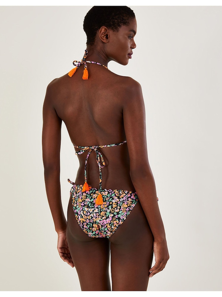 Monsoon Ditsy Print Black Bikini Bottoms With Recycled Polyester - Image 2 of 4
