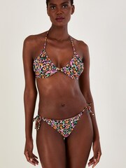 Monsoon Ditsy Print Black Bikini Top With Recycled Polyester - Image 2 of 4