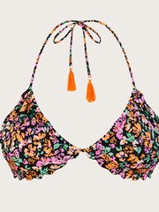 Monsoon Ditsy Print Black Bikini Top With Recycled Polyester - Image 4 of 4