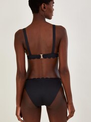 Monsoon Scallop Edge Plain Black Bikini Bottoms With Recycled Polyester - Image 2 of 4