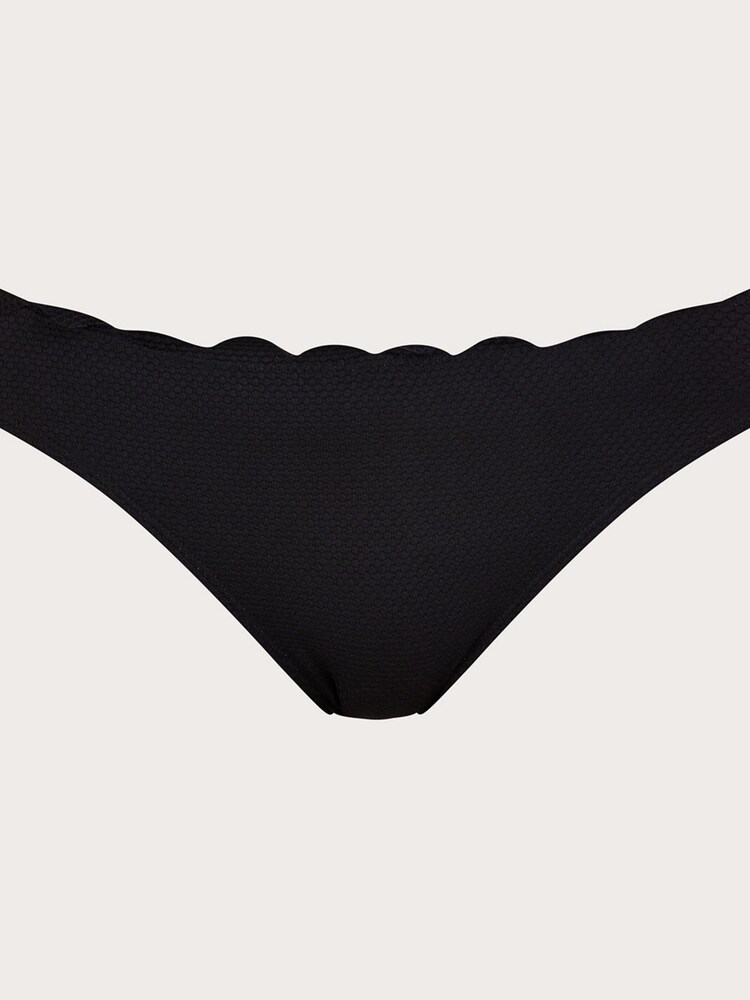 Monsoon Scallop Edge Plain Black Bikini Bottoms With Recycled Polyester - Image 4 of 4
