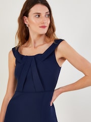 Monsoon Blue Beatrice Crepe Bardot Maxi Dress - Image 3 of 4