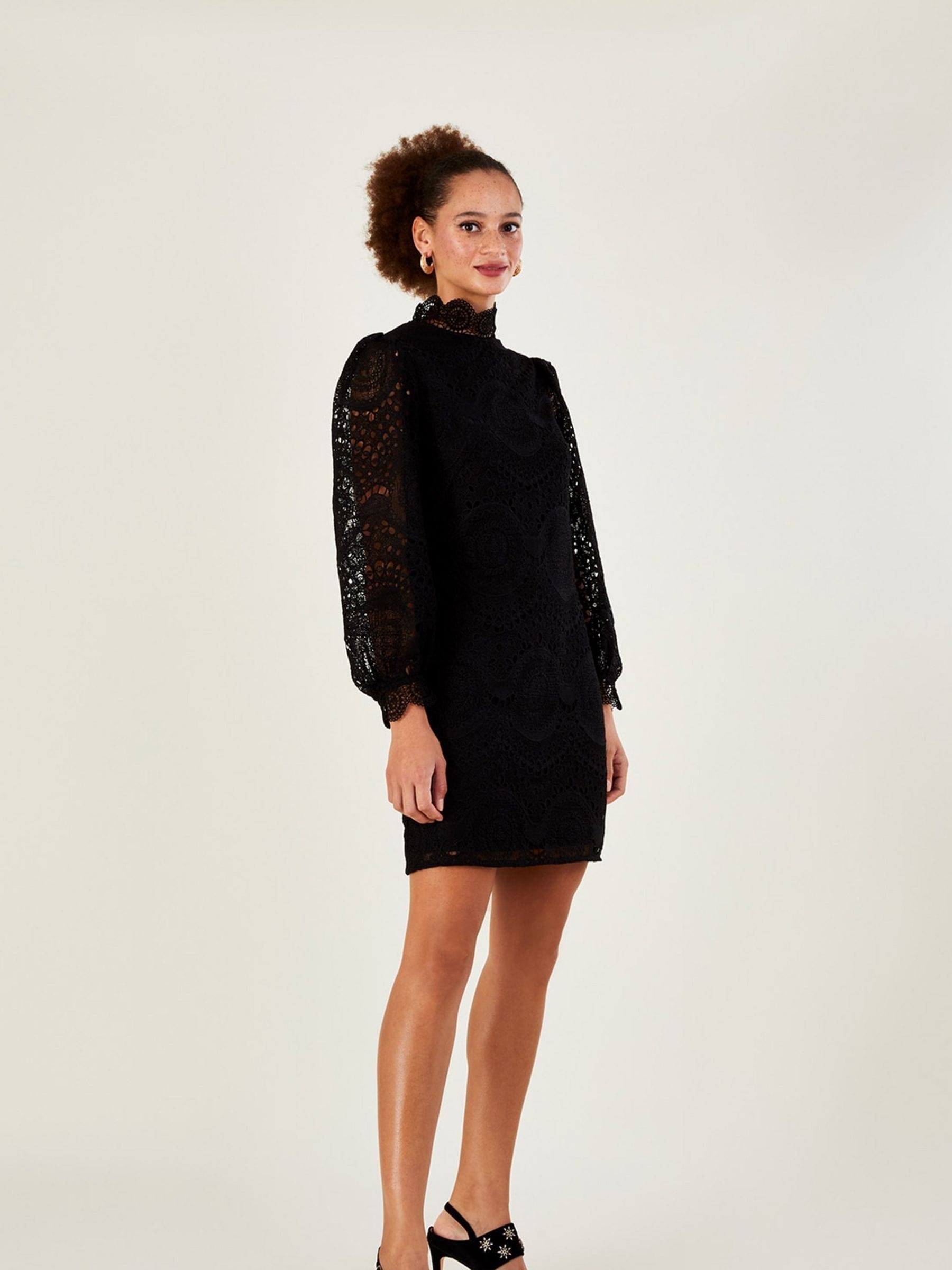 Buy Monsoon Ciri Black Lace Tunic Dress from Next Luxembourg