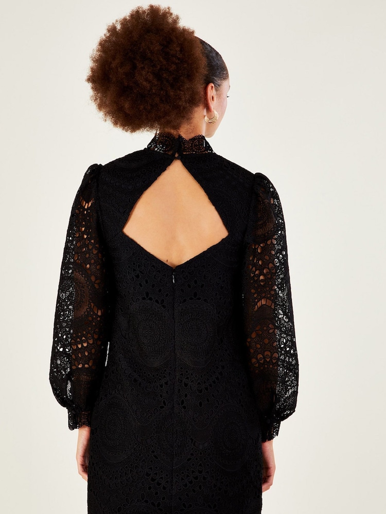 Monsoon Ciri Black Lace Tunic Dress - Image 2 of 4