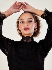 Monsoon Ciri Black Lace Tunic Dress - Image 3 of 4