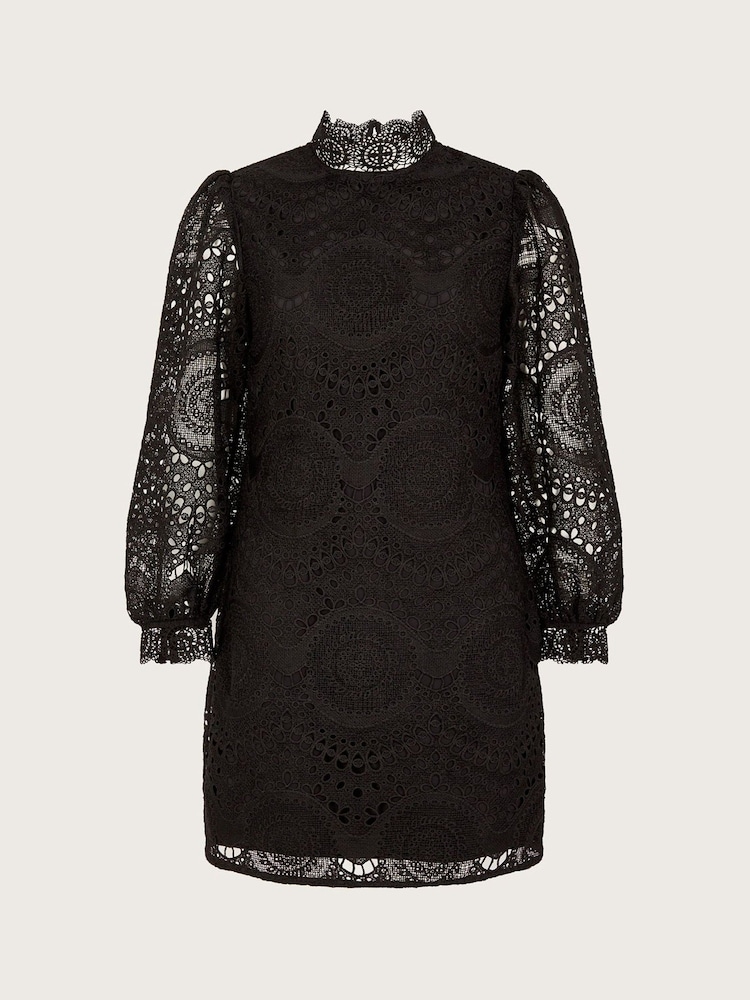 Monsoon Ciri Black Lace Tunic Dress - Image 4 of 4