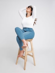 Simply Be Blue Long Mid Lucy Super Stretch Skinny Jeans - Image 5 of 5