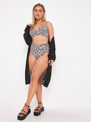 Simply Be Brown Leopard Print Magisculpt Twist Front Wired Bikini Top - Image 3 of 5