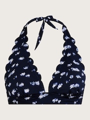 Monsoon Blue Batik Print Scallop Bikini Top with Recycled Polyester - Image 4 of 4