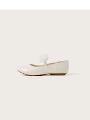 Monsoon Natural Shimmer Corsage Ballerina Flats - Image 2 of 3
