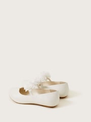 Monsoon Natural Shimmer Corsage Ballerina Flats - Image 3 of 3