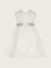 Monsoon Baby Natural Margot Lace 3D Roses Dress - Image 1 of 2