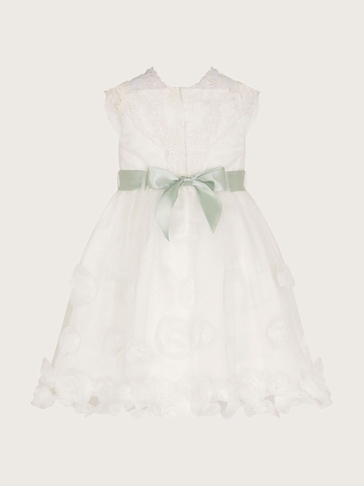 Monsoon Baby Natural Margot Lace 3D Roses Dress - Image 2 of 2
