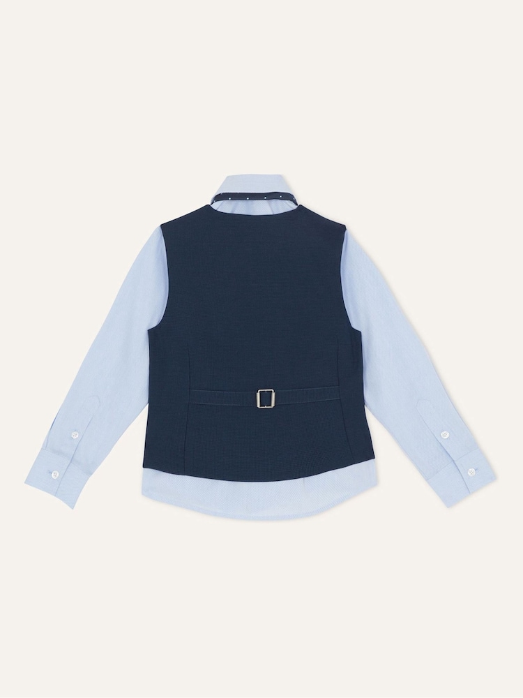 Monsoon Blue Adam 3 Piece Waistcoat Set - Image 2 of 5