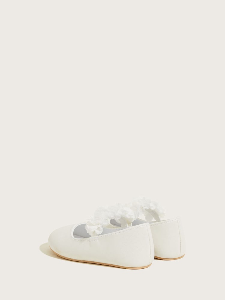 Monsoon Natural Shimmer Corsage Walker Shoes - Image 2 of 3 Monsoon Natural Shimmer Corsage Walker Shoes - Image 2 of 3