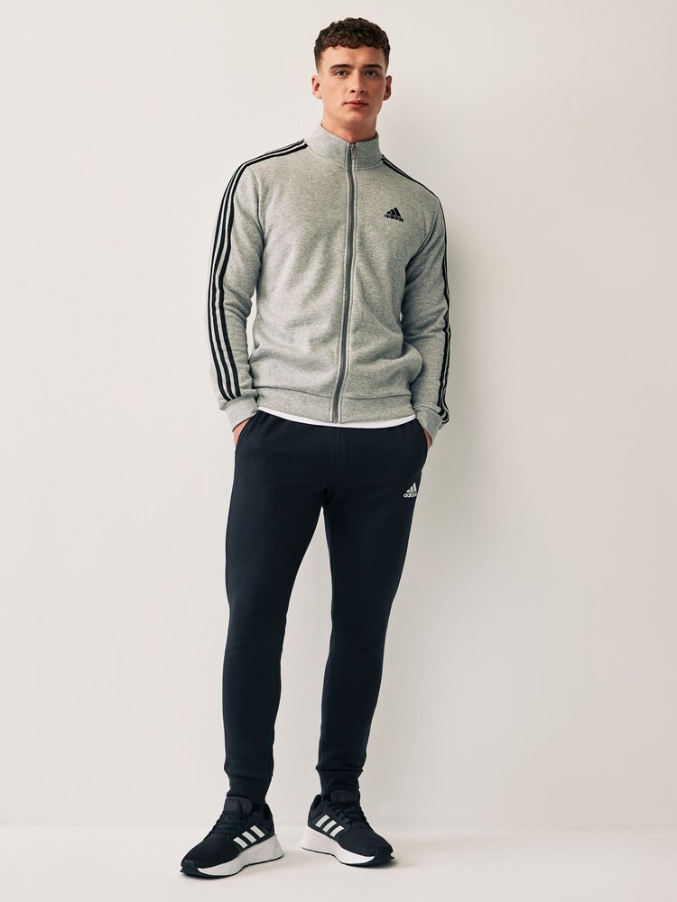 رمادي - بدلة رياضية فليس 3 خطوط أساسية من Adidas - Image 4 of 7