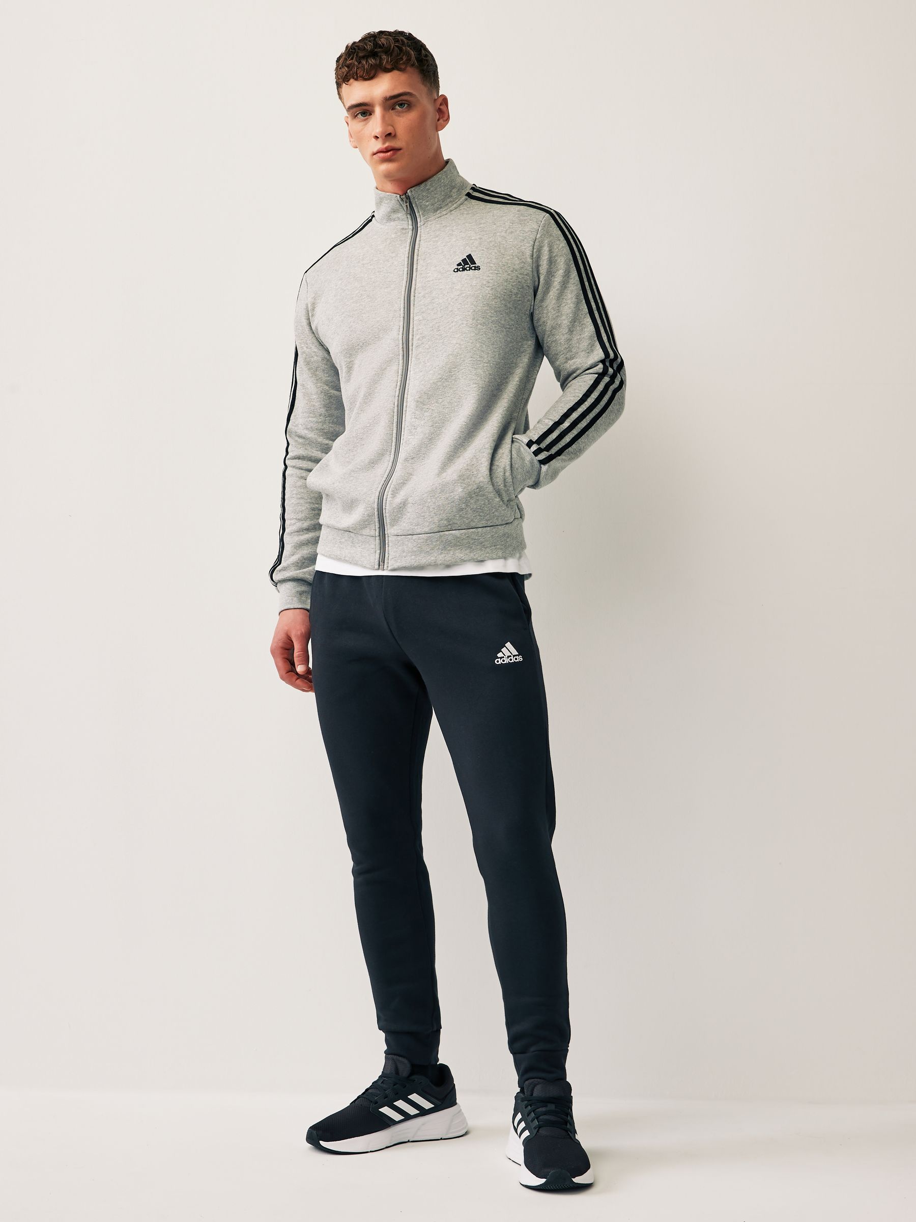 Buy adidas Grey Basic 3 Stripes Fleece Tracksuit from Next South Africa