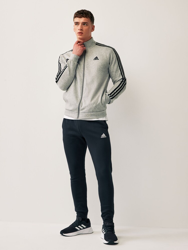 رمادي - بدلة رياضية فليس 3 خطوط أساسية من Adidas - Image 6 of 7
