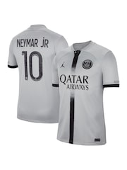 Nike Grey Neymar Jr - 10 PSG Jordan 22/23 Away Football Shirt - Image 1 of 3
