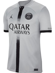 Nike Grey Neymar Jr - 10 PSG Jordan 22/23 Away Football Shirt - Image 2 of 3