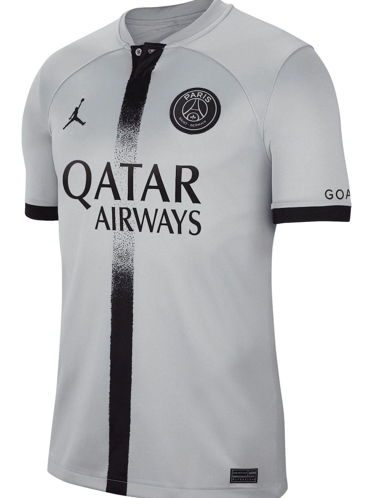 Nike Grey Neymar Jr - 10 PSG Jordan 22/23 Away Football Shirt - Image 2 of 3