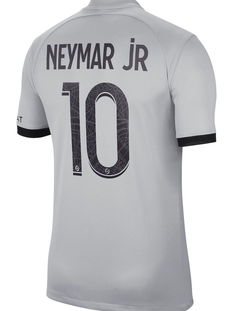 Nike Grey Neymar Jr - 10 PSG Jordan 22/23 Away Football Shirt - Image 3 of 3