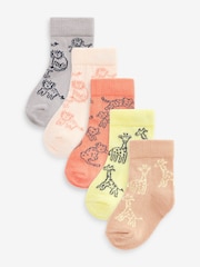 Bright Animals Baby Socks 5 Pack (0mths-2yrs) - Image 1 of 6