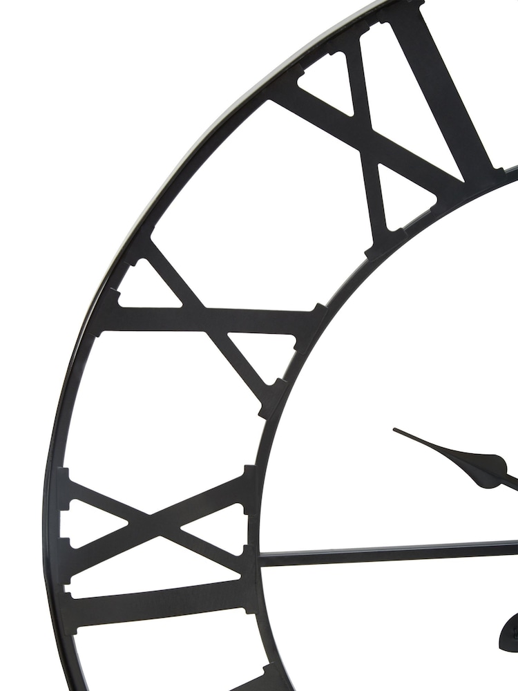 Fifty Five South Black Genova Metal Wall Clock - Image 4 of 4
