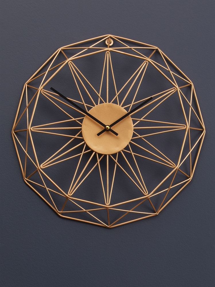 Fifty Five South Gold Genova Metal Wall Clock - Image 1 of 4 Fifty Five South Gold Genova Metal Wall Clock - Image 1 of 4