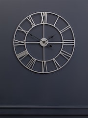 Fifty Five South Silver Genova Metal Wall Clock - Image 1 of 4