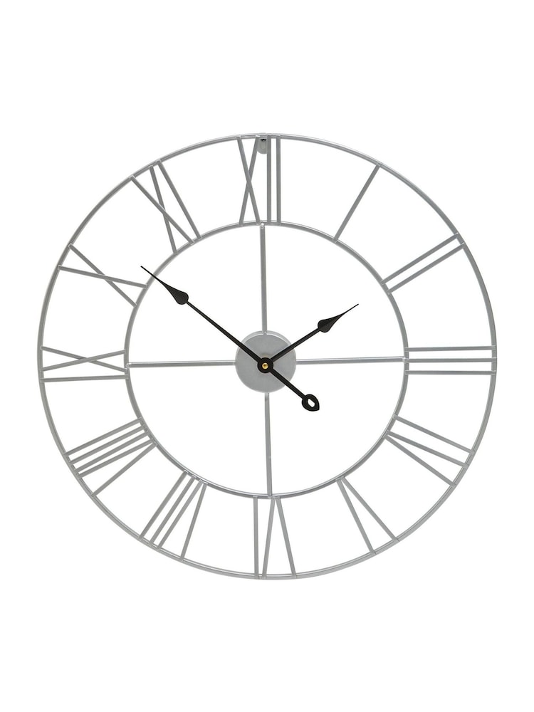 Fifty Five South Silver Genova Metal Wall Clock - Image 2 of 4