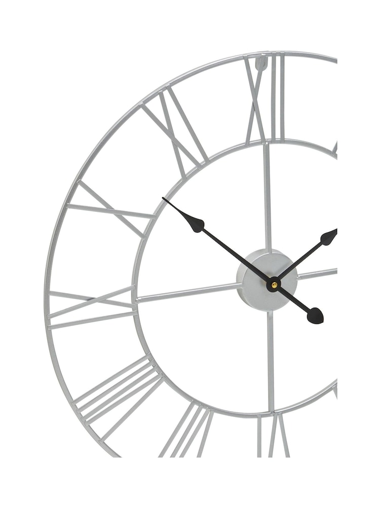 Fifty Five South Silver Genova Metal Wall Clock - Image 4 of 4