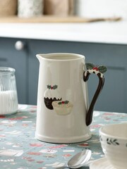 White Christmas Pudding and Pie Jug - Image 2 of 4