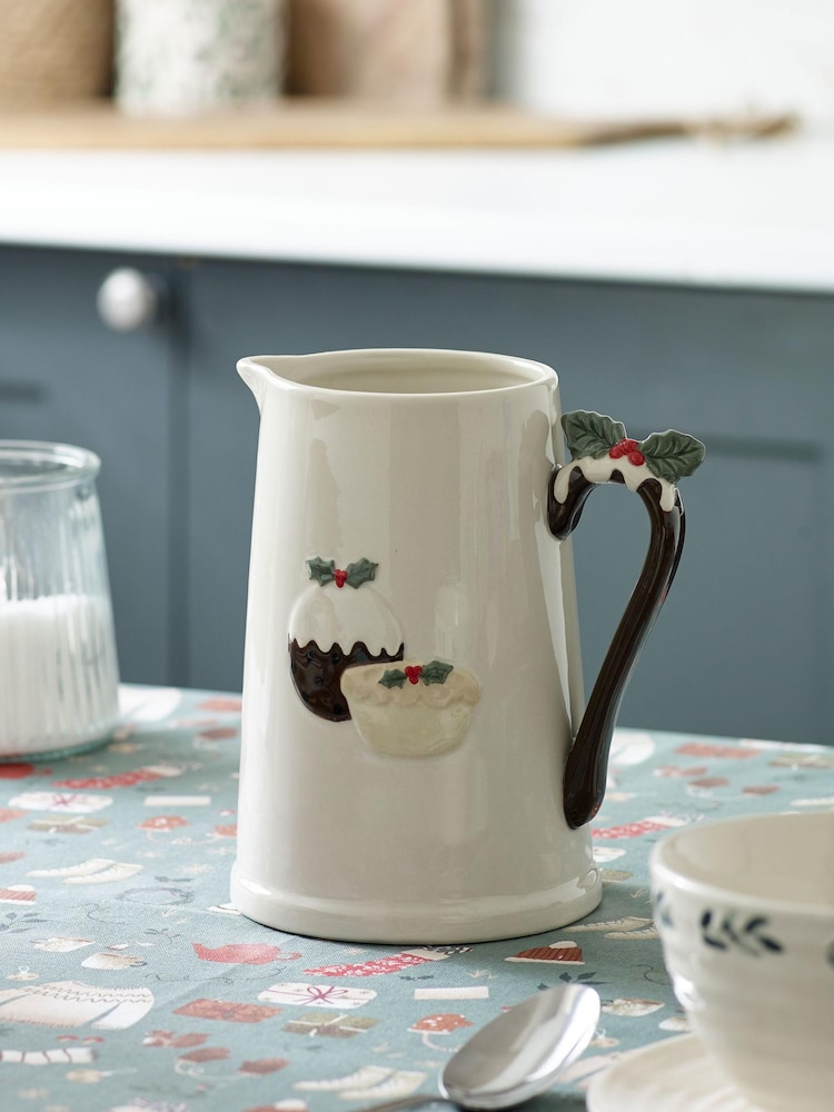 White Christmas Pudding and Pie Jug - Image 2 of 4
