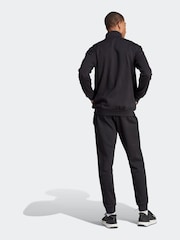 adidas Black Basic 3-Stripes Fleece Tracksuit - Image 2 of 8