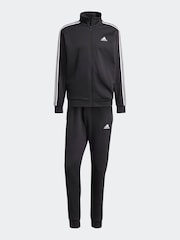 adidas Black Basic 3-Stripes Fleece Tracksuit - Image 6 of 8