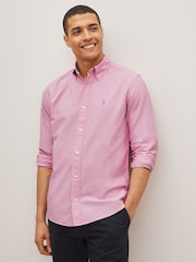 Pink Slim Fit Long Sleeve Oxford Shirt - Image 1 of 4