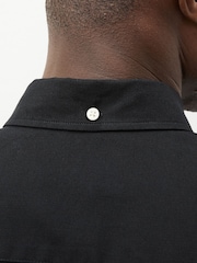 Black Slim Fit Short Sleeve Oxford Shirt - Image 4 of 7