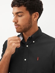 Black Slim Fit Long Sleeve Oxford Shirt - Image 3 of 8
