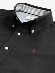 Black Slim Fit Long Sleeve Oxford Shirt - Image 7 of 8