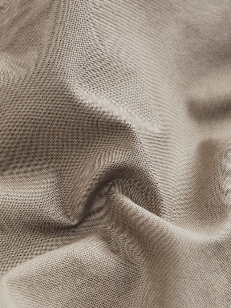 Stone Neutral Slim Fit Long Sleeve Oxford Shirt - Image 7 of 7