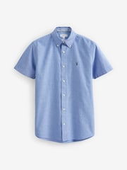 Light Blue Slim Fit Short Sleeve Oxford Shirt - Image 7 of 9