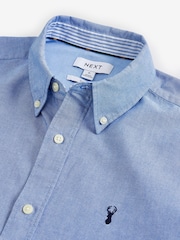 Light Blue Slim Fit Short Sleeve Oxford Shirt - Image 8 of 9