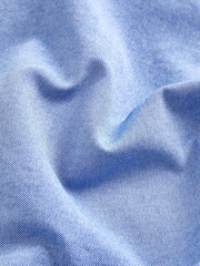 Light Blue Slim Fit Short Sleeve Oxford Shirt - Image 9 of 9