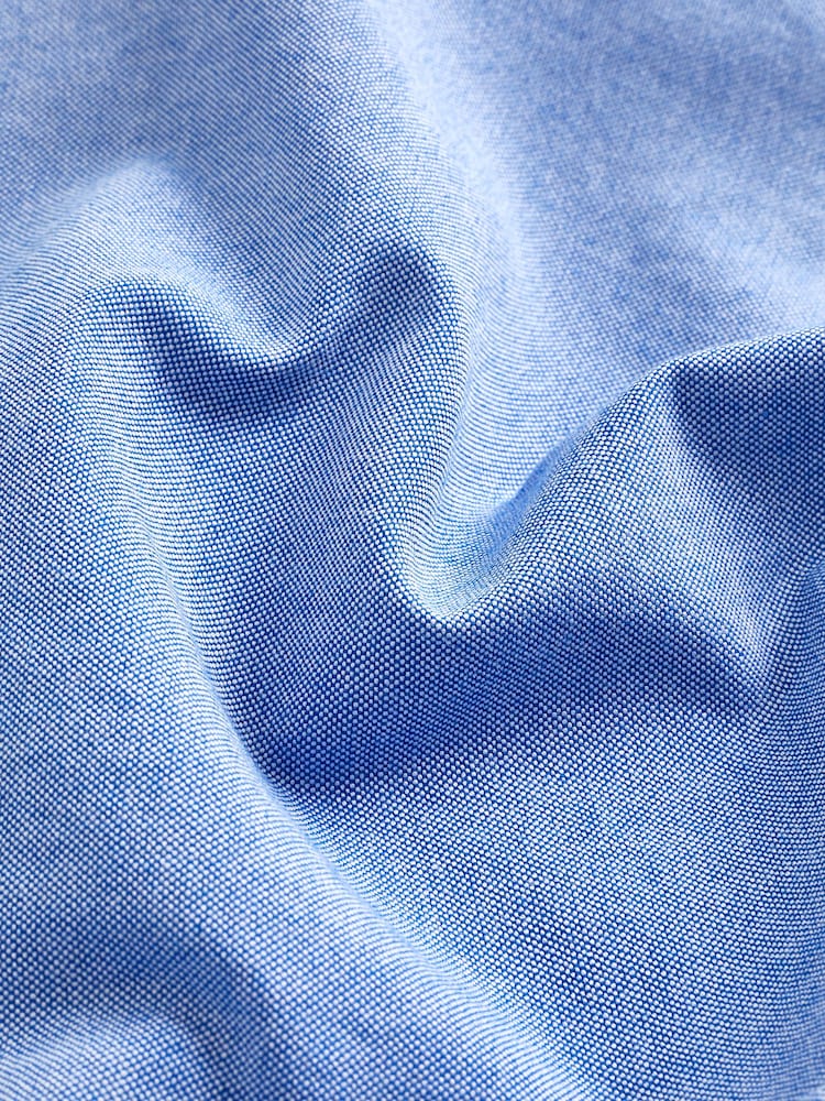 Light Blue Slim Fit Short Sleeve Oxford Shirt - Image 9 of 9