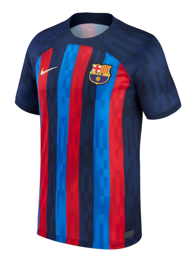 Nike Navy Ansu Fati - 10 F.C. Barcelona 22/23 Home Football Shirt Kids - Image 2 of 3