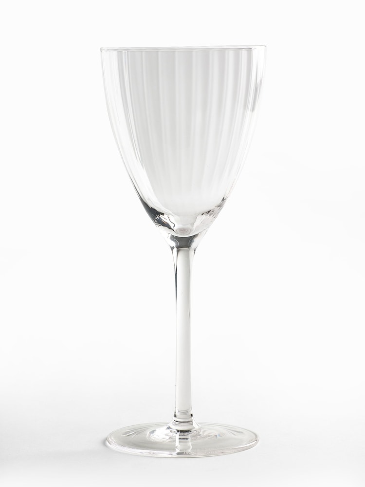 Jasper Conran London Set of 4 Clear Fluted Wine Glasses - Image 4 of 4