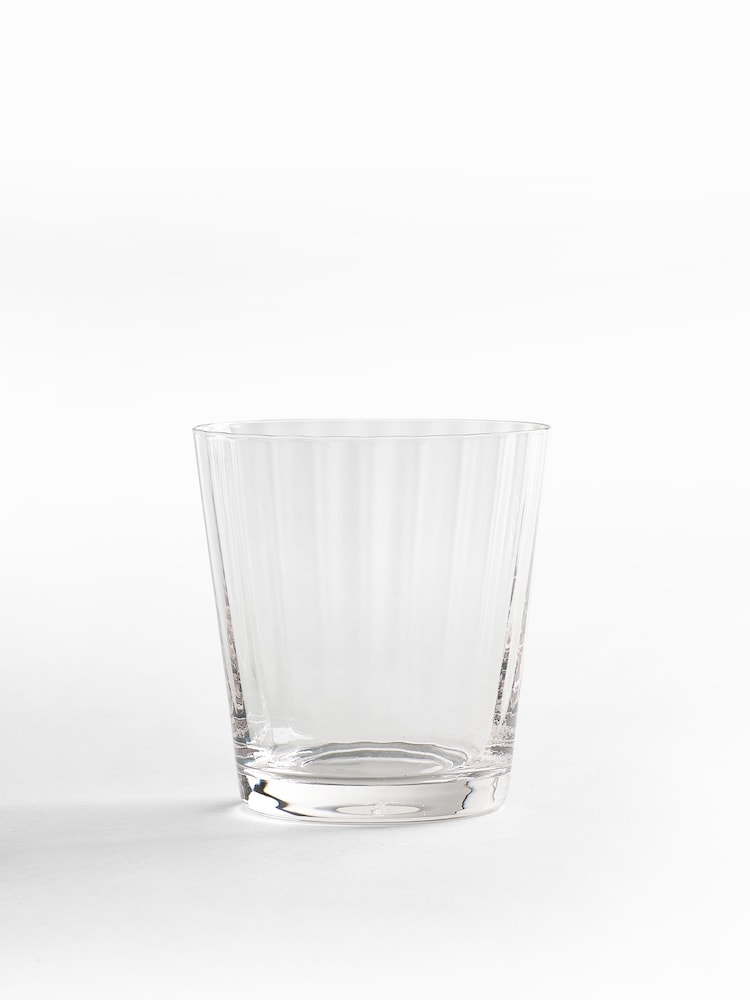 Jasper Conran London Clear Fluted Set of 4 Short Tumbler Glasses - Image 1 of 2