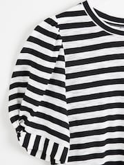 Oliver Bonas Knot Sleeve Striped White T-Shirt - Image 5 of 7